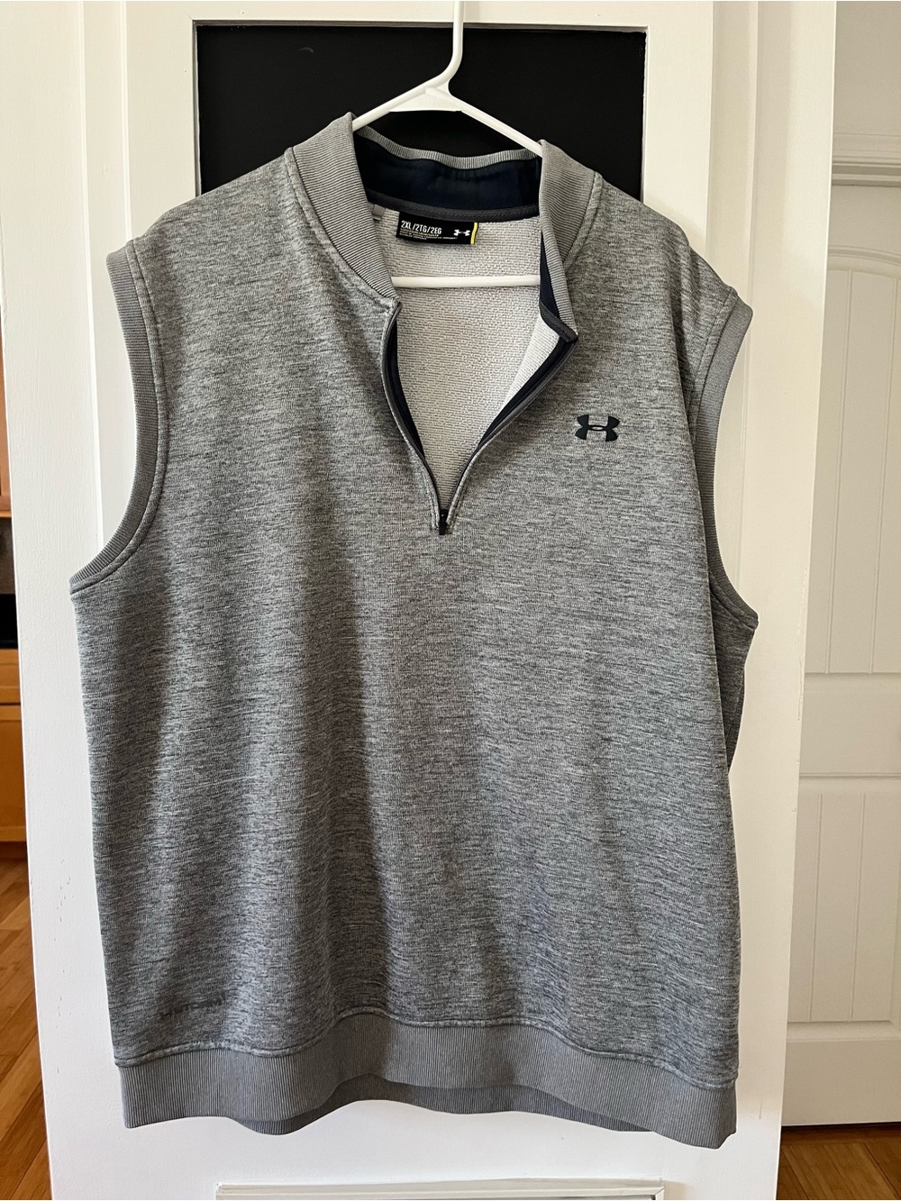 Under Armour Light Gray Textured Crewneck with Dark Trim